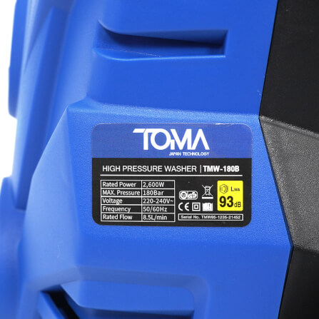 เครื่องฉีดน้ำแรงดันสูง TOMA JAPAN รุ่น TMW-180B 180 บาร์ 2600_5